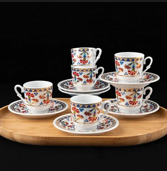 Güral Porselen Sedef 12 Parça Kahve Fincan Takımı 4556