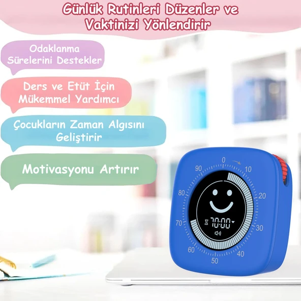 NPO NPT26XM Mutfak,Ders,Yemek için 60dk Dijital Alarm Kronometre,Pomodoro Öğrenci Motivasyon Saati - 4
