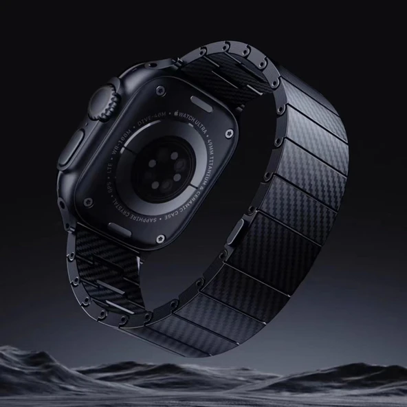 Apple Watch 7 41mm Zore KRD-90 600D Karbon Fiber Kordon - 8