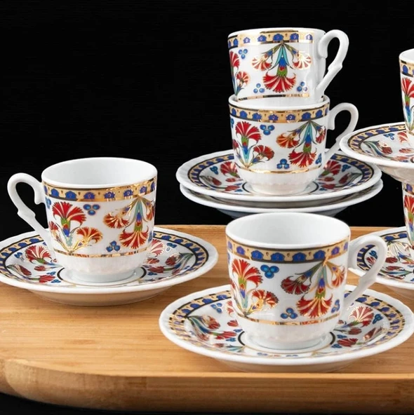 Güral Porselen Sedef 12 Parça Kahve Fincan Takımı 4556 - 2