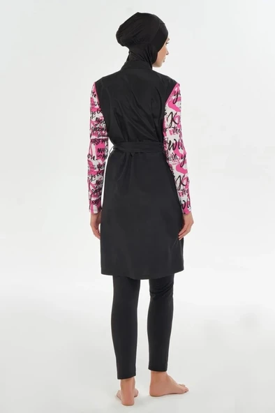 Maresiva 252307 Nori Siyah Tam Boy Tasarım Tesettür Mayo - Resim 3