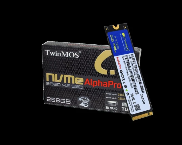 Twinmos Hdd Ssd M2 Nvme 256Gb 3600-3250Mb/s 3Dnand 3 Yıl Garantili