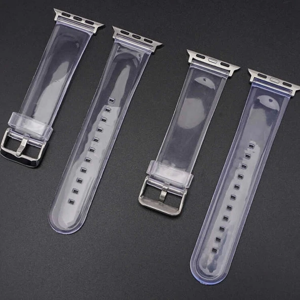 ​​​Apple Watch Ultra 49mm Kordon KRD-13 Şeffaf Silikon Strap Kayış - 2