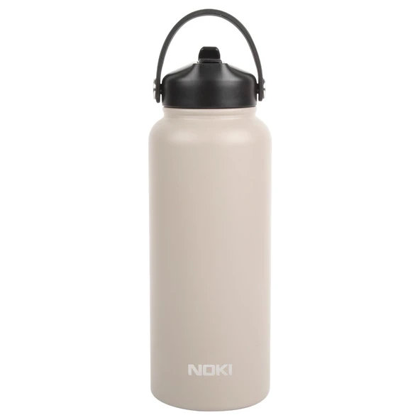 Noki Çevir Aç Kapak Pipetli Taşıma Kulplu Çelik Termos Matara 960 ml (T-0127)