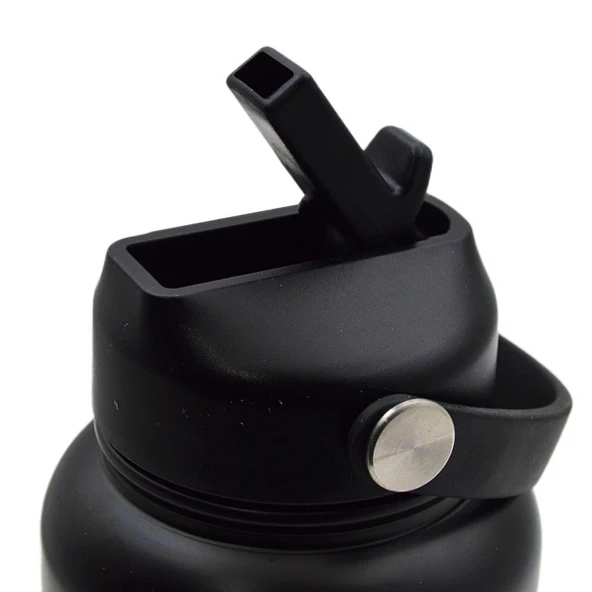 Noki Çevir Aç Kapak Pipetli Taşıma Kulplu Çelik Termos Matara 960 ml (T-0127) - 14