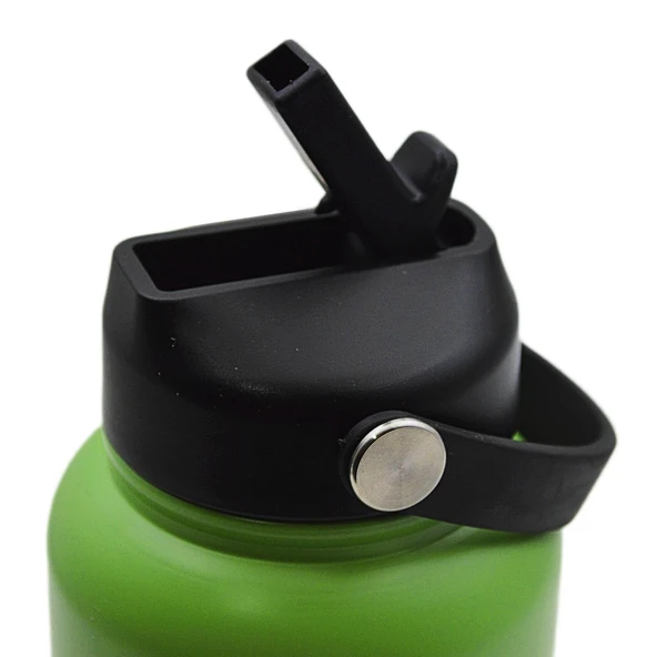 Noki Çevir Aç Kapak Pipetli Taşıma Kulplu Çelik Termos Matara 960 ml (T-0127) - 17