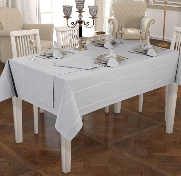Schafer Home Dora Masa Örtüsü 10 parça - Gri