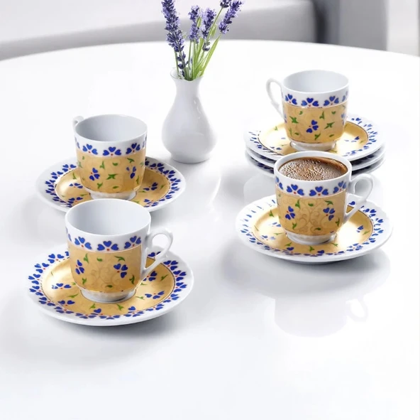 Güral Porselen Sedef 12 Parça Kahve Fincan Takımı 8115