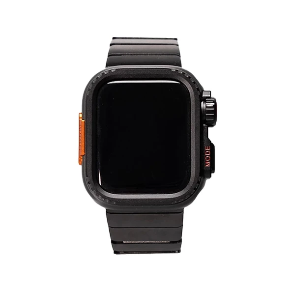 Apple Watch 44mm Zore KRD-126 Sert Kasa Koruyuculu Metal Kordon - 9