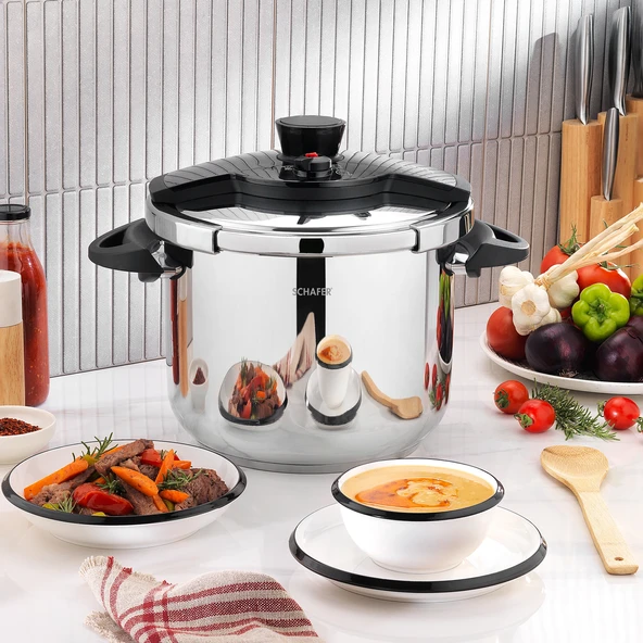 Schafer Grand Düdüklü Tencere 12 L-Siyah