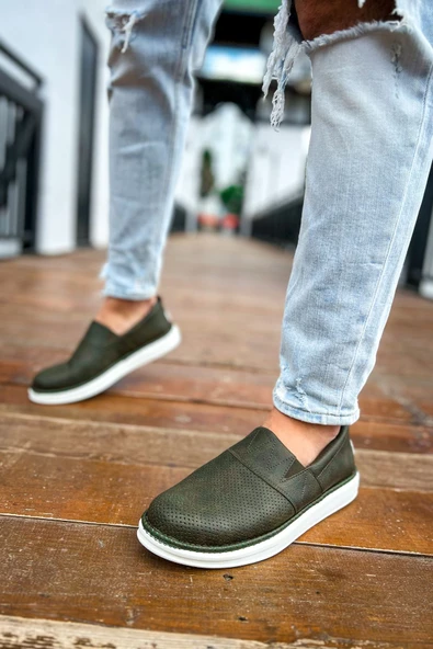 Pabucmarketi Düz Erkek Günlük Ayakkabı Haki - Resim 4