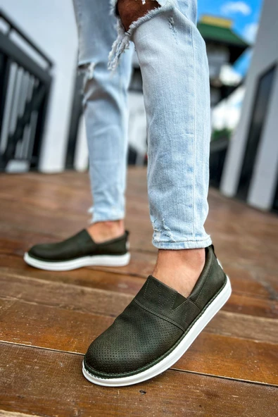 Pabucmarketi Düz Erkek Günlük Ayakkabı Haki - Resim 5