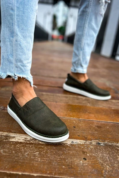 Pabucmarketi Düz Erkek Günlük Ayakkabı Haki - Resim 3