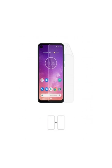 Motorola One Vision Ekran Koruyucu Kaplama Darbe Emici Poliüretan Film Amerika Üretimi - Resim 2