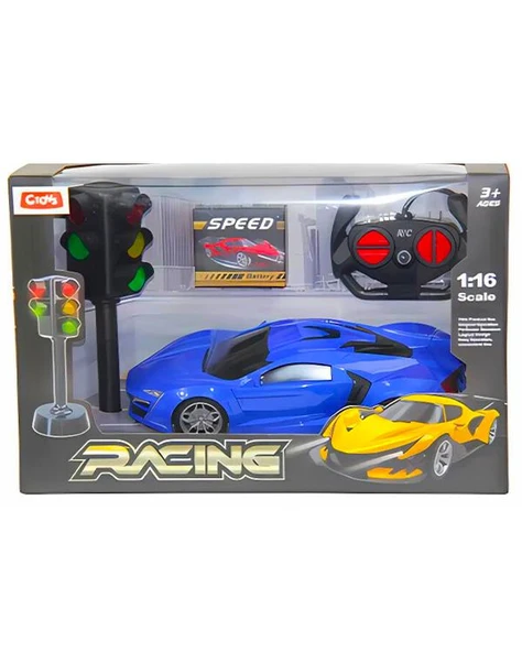 Ctoys 1:16 Uzaktan Kumandalı Usb Araba RC Trafik Işıklı Mavi 29AC