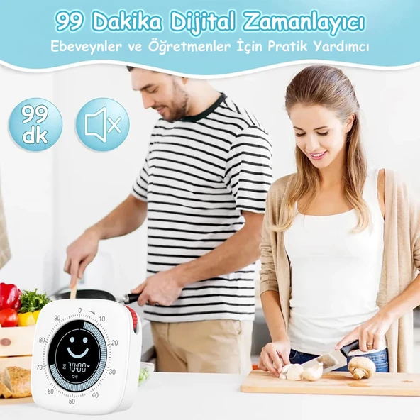 NPO NPT26XB Mutfak,Ders,Yemek için 60dk Dijital Alarm Kronometre,Pomodoro Öğrenci Motivasyon Saati - 6