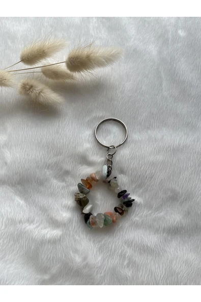 Çakra Karışık Doğal Taş Anahtarlık