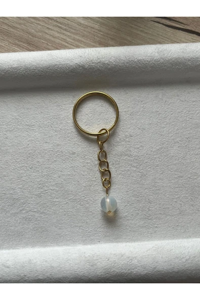 8 mm opal taşı altın anahtarlık