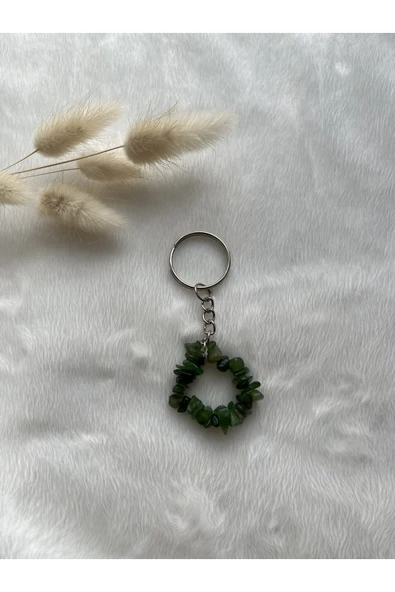 Kanada Yeşim Anahtarlık Doğal Taş El Yapımı