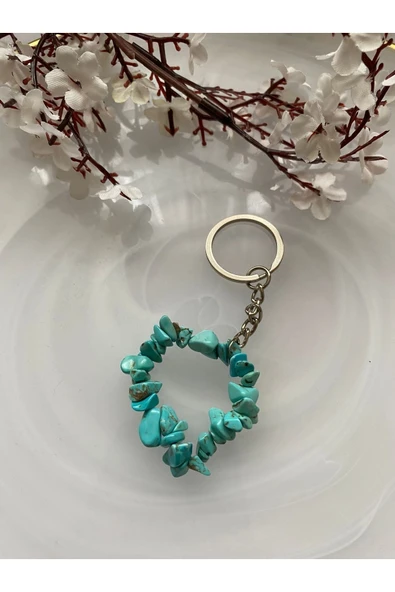 Turkuaz Firuze Doğal Taş Anahtarlık