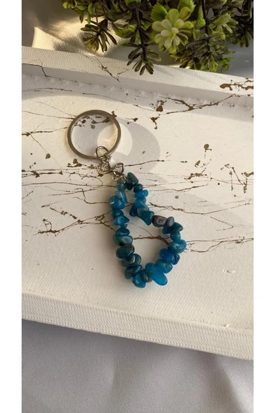 Apatit Doğal Taş Anahtarlık