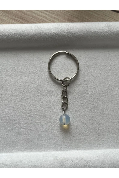 8 mm opal taşı gümüş anahtarlık