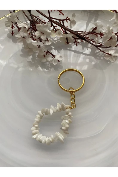 Ay Taşı Doğal Taş Anahtarlık