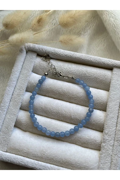Akuamarin Taşı Minimal Bileklik El Yapımı ürün görseli
