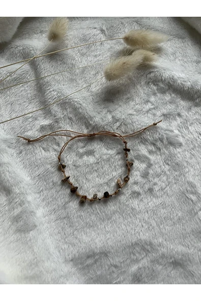 Odun Jasper Doğal Taş Halhal/bileklik Ayarlanabilir Ip ürün görseli