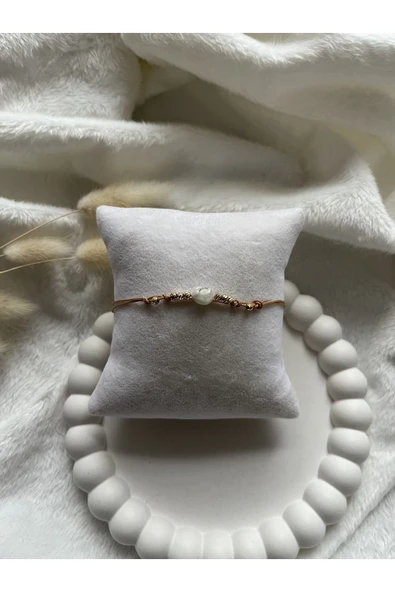 Ay taşı ayarlanabilir ip bileklik&halhal el yapımı ürün görseli 1