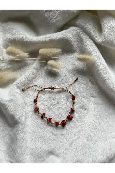 Mercan Doğal Taş Halhal/bileklik El Yapımı ürün görseli