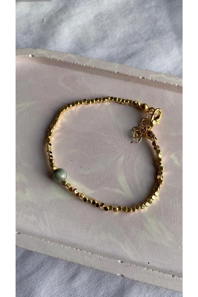 Kartal Gözü Doğal Taş Altın Kaplama Dorika Bileklik ürün görseli