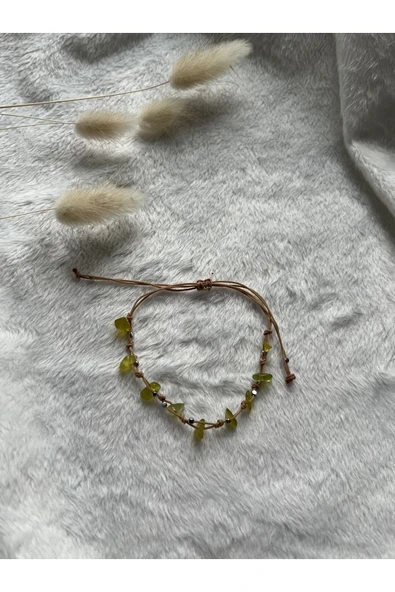 Olivin Doğal Taş Halhal/bileklik El Yapımı ürün görseli