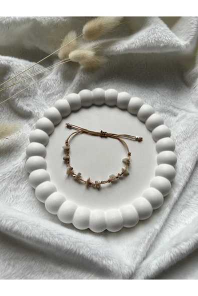 Sedef taşı ayarlanabilir ip bileklik&halhal ürün görseli