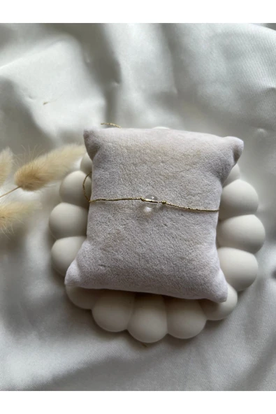 Kristal kuvars taşı altın simli ip halhal&bileklik ürün görseli