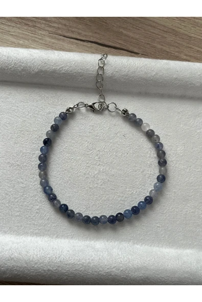 Minimal Mavi Aventurin Taşı Çelik Aparatlı Bileklik ürün görseli