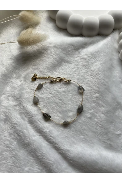 Labradorit altın kaplama tasarım bileklik ürün görseli