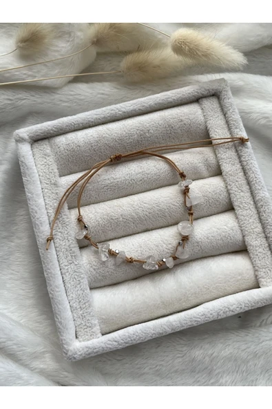 Kristal Kuvars Doğal Taş Halhal/bileklik Ayarlanabilir Ip ürün görseli