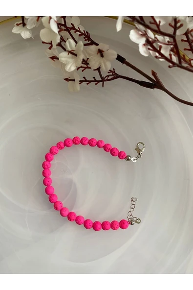 Pembe Lav Taşı Doğal Taş Bileklik