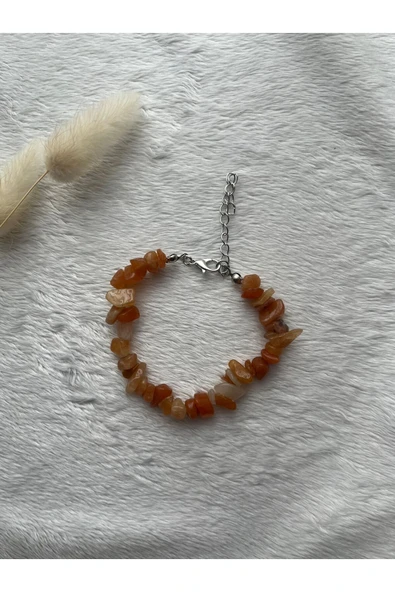 Turuncu Kalsit Bileklik Doğal Taş ürün görseli