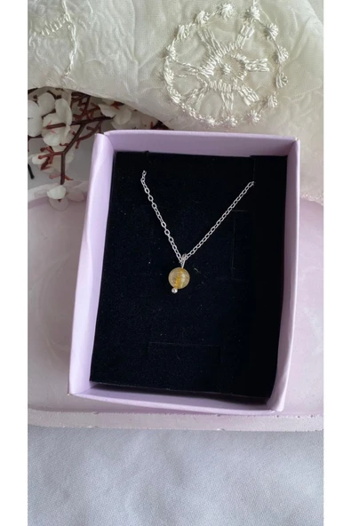 Sitrin Minimal Kolye Doğal Taş ürün görseli 1