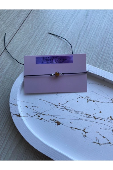 Yuvarlak Kaplangözü Doğal Taş Ip Bileklik Ayarlanabilir ürün görseli