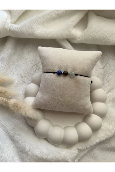 Başarı Doğal Taş Ip Bileklik El Yapımı Florit Pirit Lapis Lazuli ürün görseli