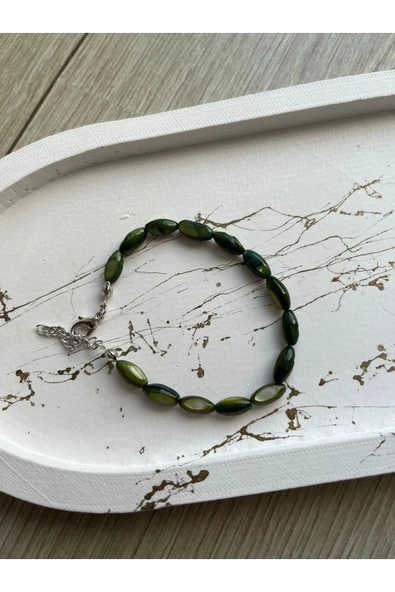 Arpa Sedef Yeşil Doğal Taş Bileklik ürün görseli