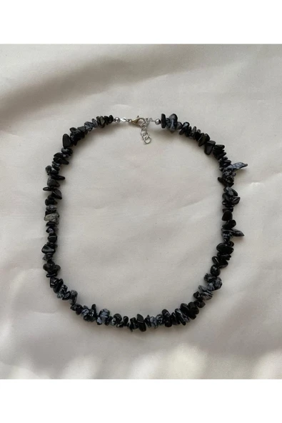 Obsidyen Doğal Taş Kolye