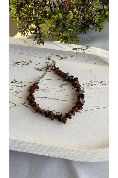 Kahverengi Obsidyen Bileklik Doğal Taş ürün görseli 1