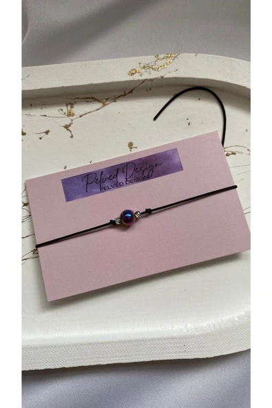 Renkli Hematit Doğal Taş Ayarlanabilir Ip Bileklik ürün görseli