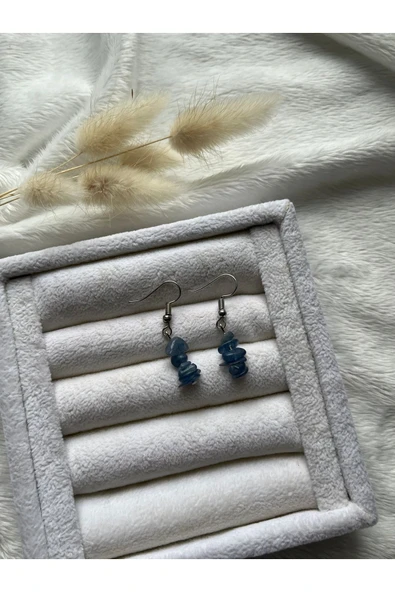 Kyanit Gümüş Küpe Doğal Taş ürün görseli