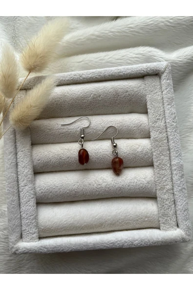 Akik Taşı Doğal Taş Küpe ürün görseli