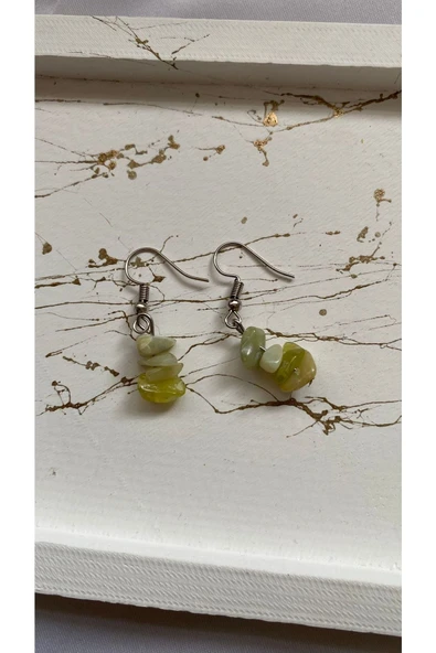 Yeşim Doğal Taş Sallantı Küpe